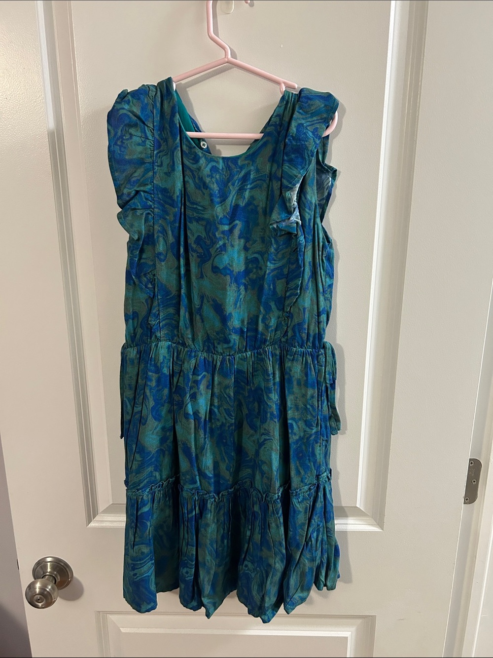 Aqua Girls Teal & Blue Ruffle Tiered Dress